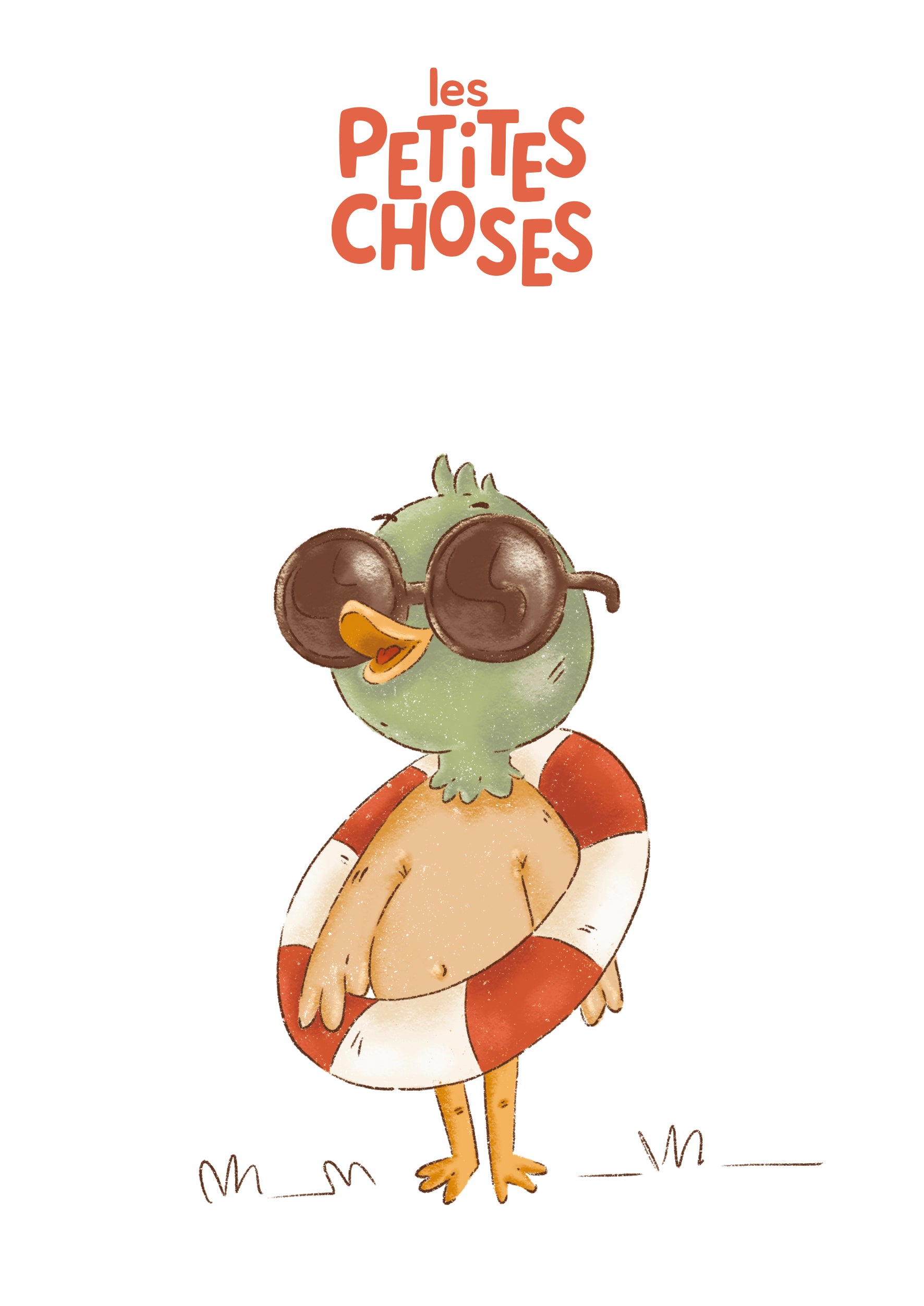 Illustration de Corentin le canard, personnage du Club Canaille, avec ses grandes lunettes rondes