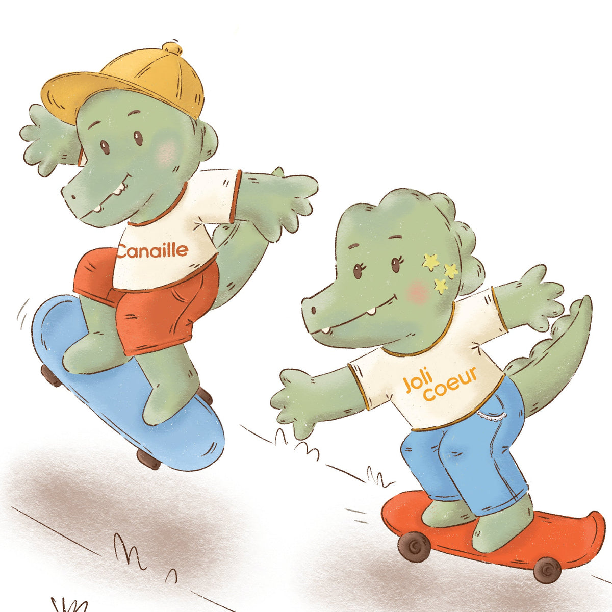 dessin crocodiles sur skate